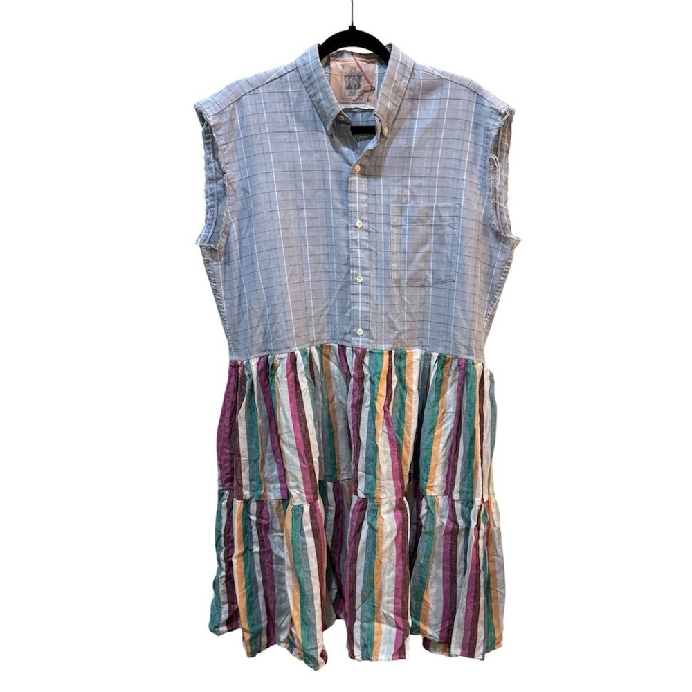 Timberjune Custom Upcycled Appliqué Button Down Shirt Tunic Jacket